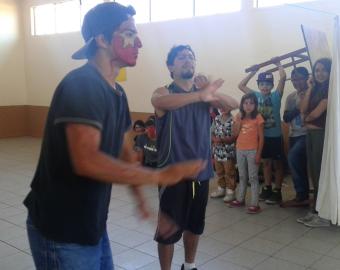 Picture of youth playing theatre
