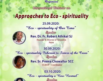 Poster of the Approches to Eco-sprituality webinar
