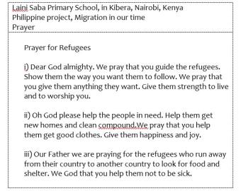 Prière du l'école du Sacré-Cœur de Nairobi, Kenya
